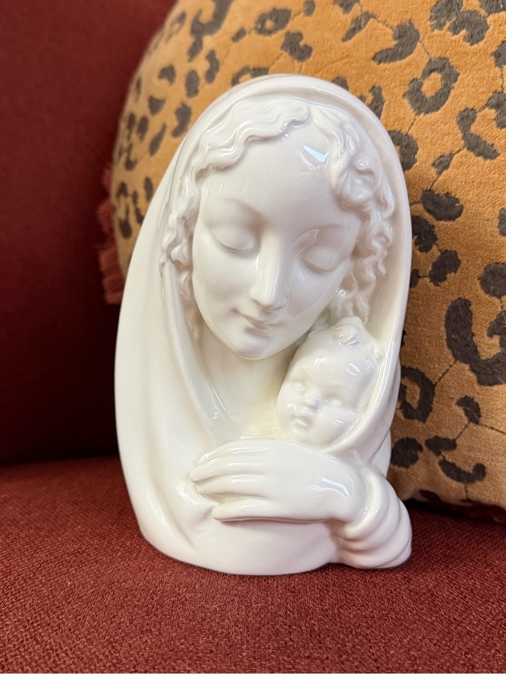 Vintage Goebel Porcelain Madonna & Child Bust, Sacarat by Reinhold Unger 1960